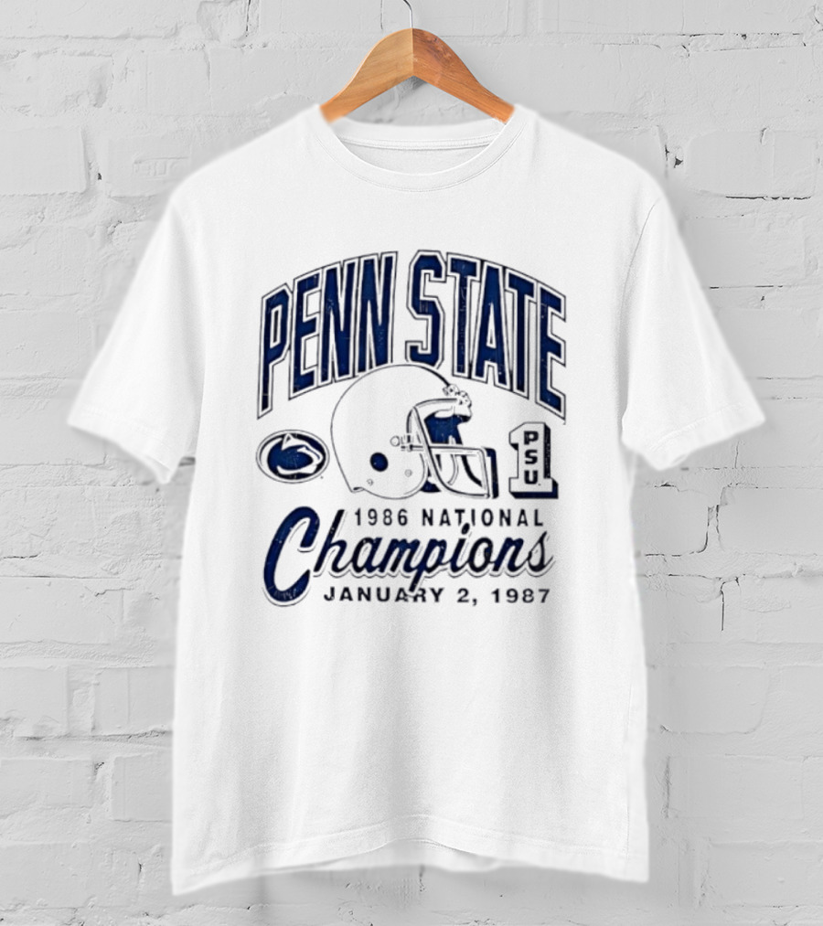 Penn State Nittany Lions 1986 National Champions January 2 1987 T-Shirt