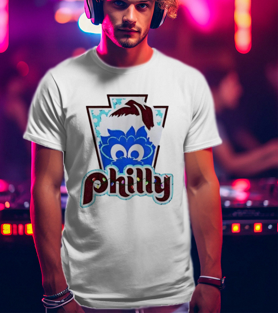 Philly Phanatic Santa Hat Christmas Philadelphia Phillies Holiday Fan Gear T-Shirt