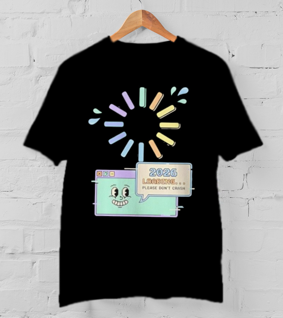 2026 Loading Please Don’t Crash Fun Pixel Art Countdown Graphic T-Shirt