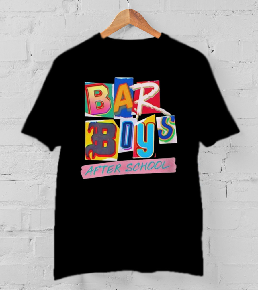 Bar Boys After School Retro Colorful Text Design T-Shirt