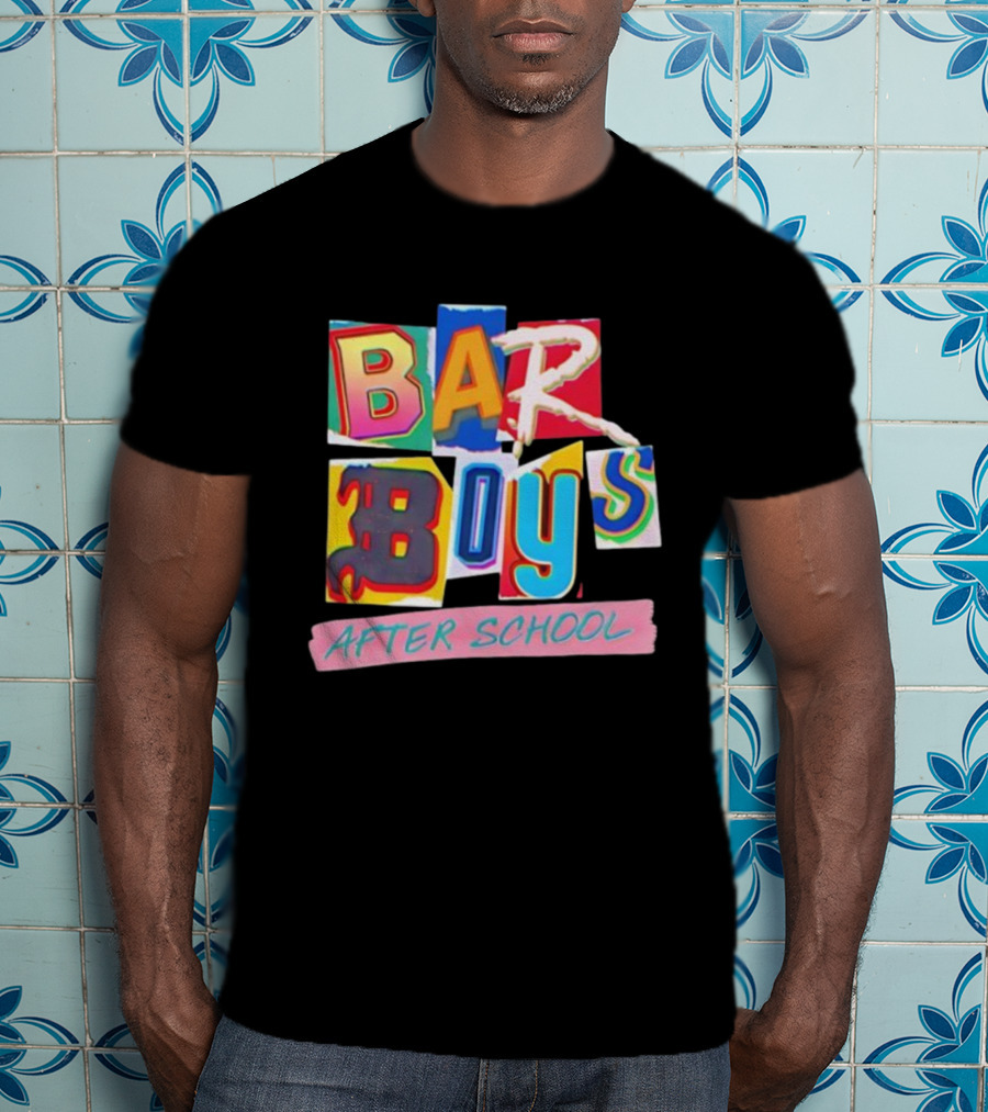 Bar Boys After School Retro Colorful Text Design T-Shirt