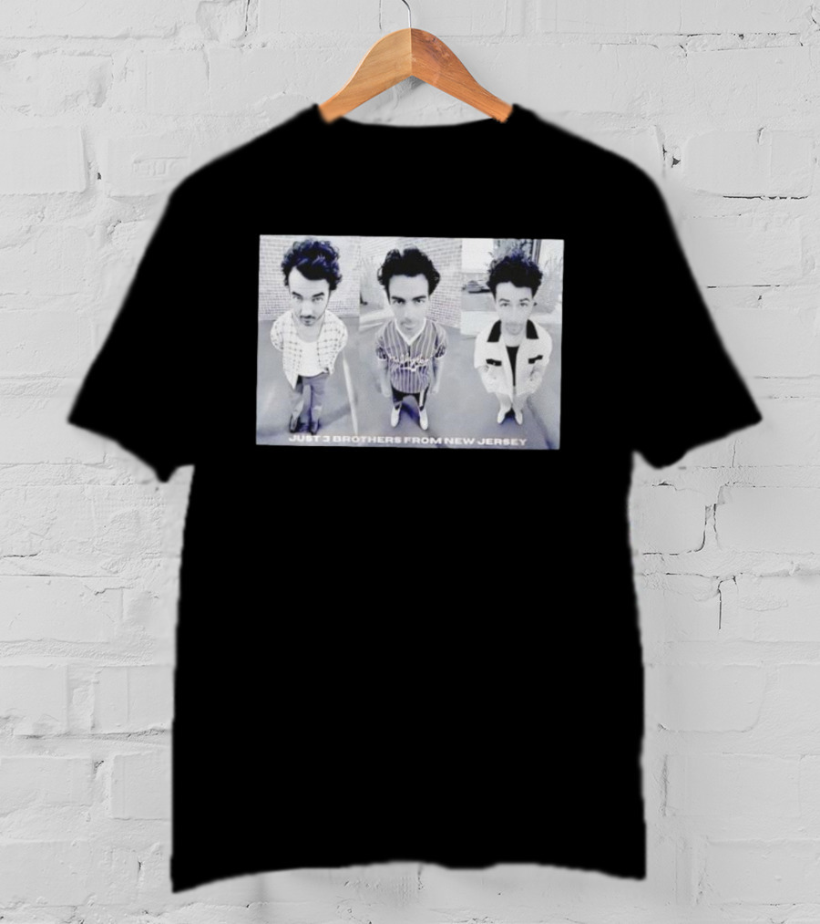Just 3 Brothers From New Jersey Black And White Trio Image T-Shirt