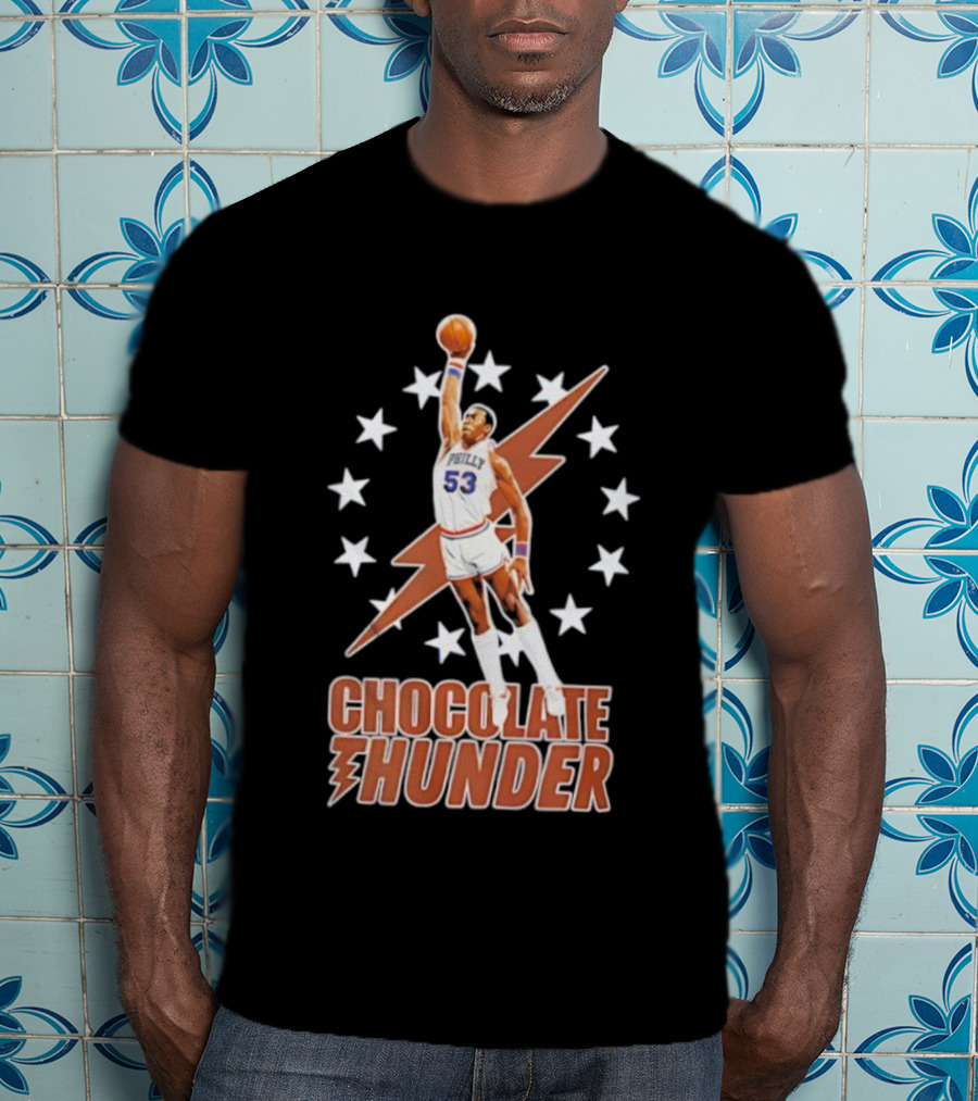 Darryl Dawkins Chocolate Thunder 53 Dunk Stars Lightning T-Shirt