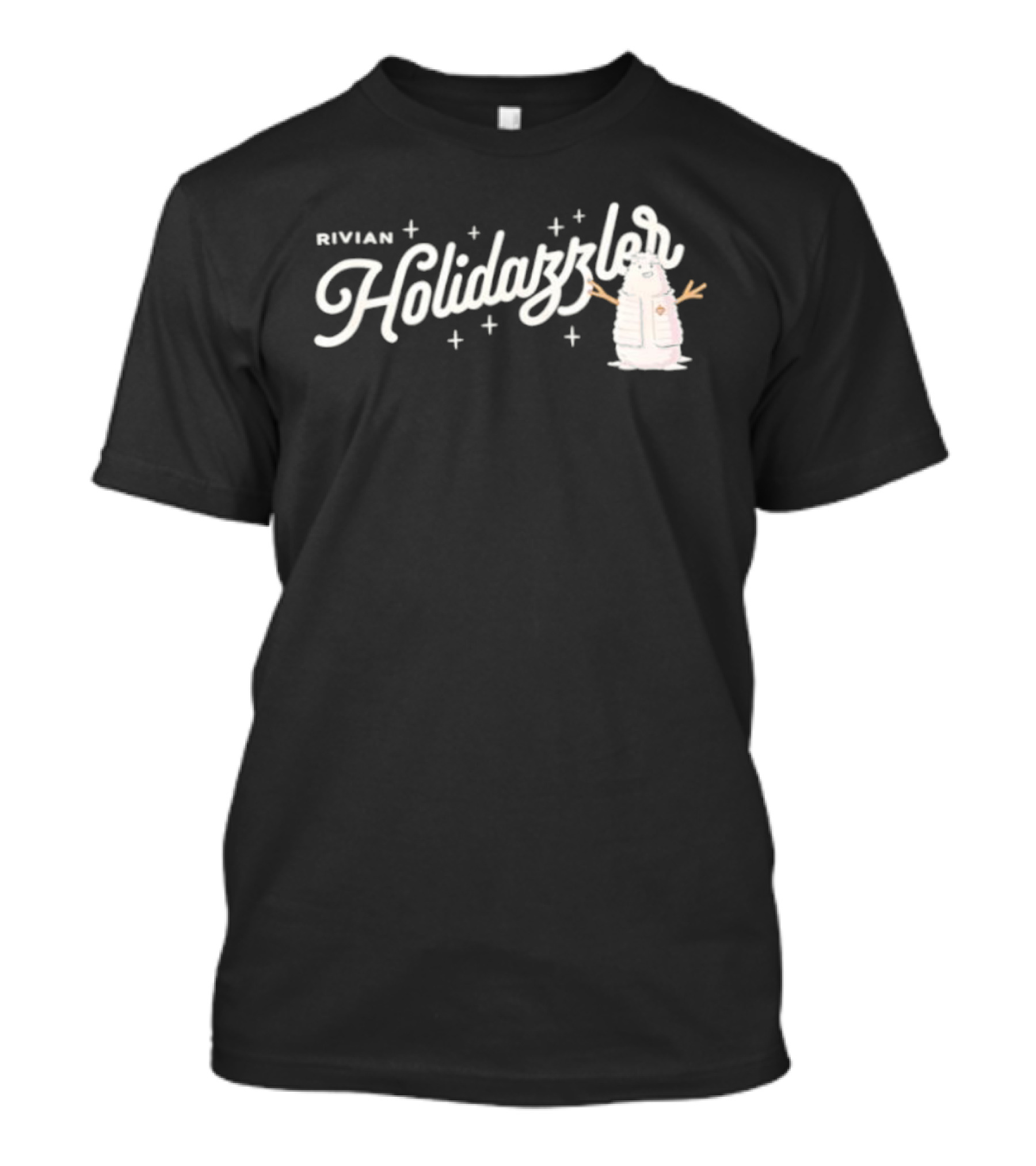 Rivian Holidazzler Festive Snowman Sparkles And Stars T-Shirt