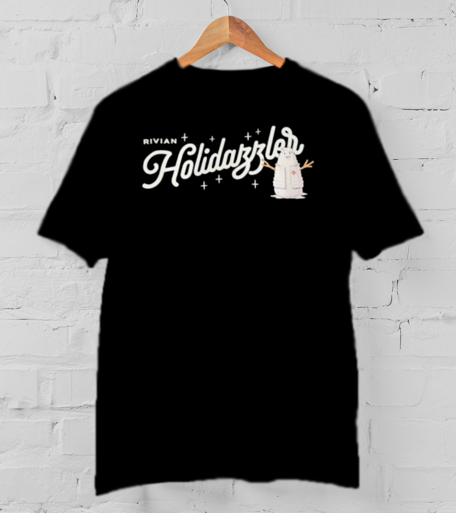 Rivian Holidazzler Festive Snowman Sparkles And Stars T-Shirt