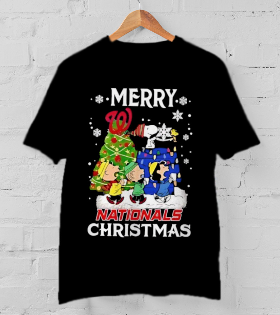 Merry Washington Nationals Christmas Snoopy And Friends T-Shirt