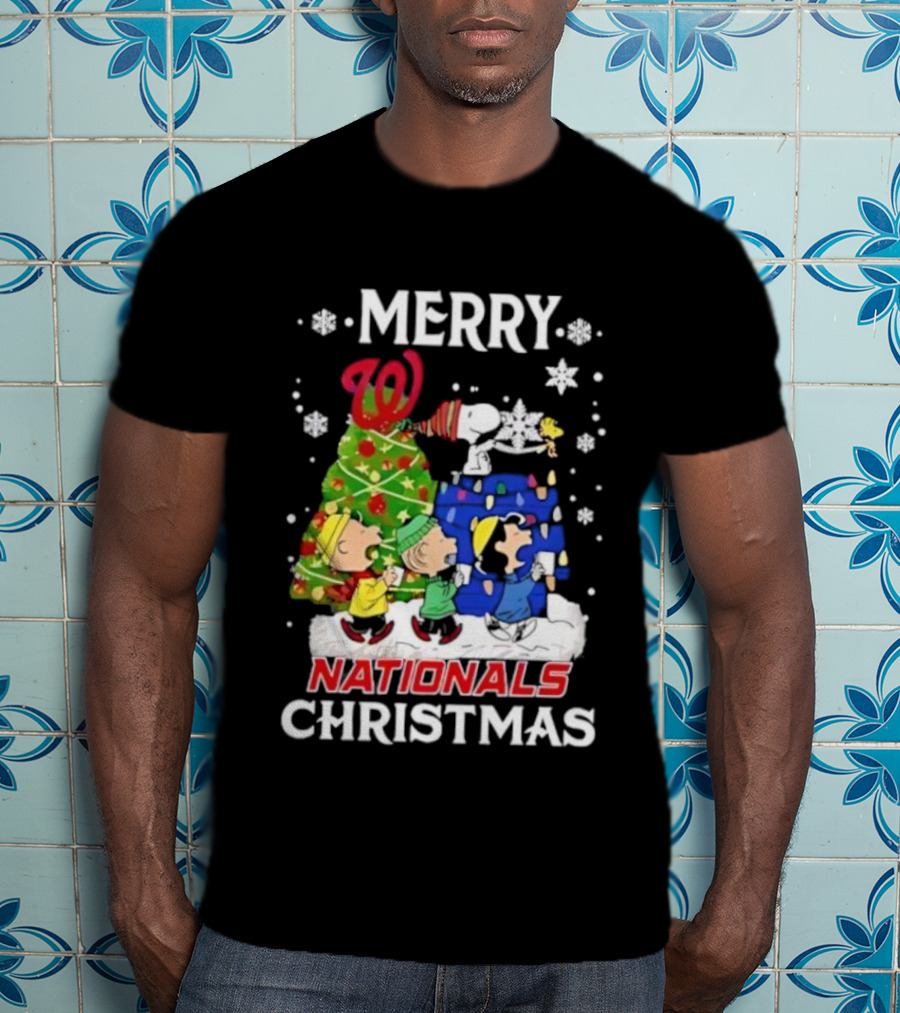 Merry Washington Nationals Christmas Snoopy And Friends T-Shirt