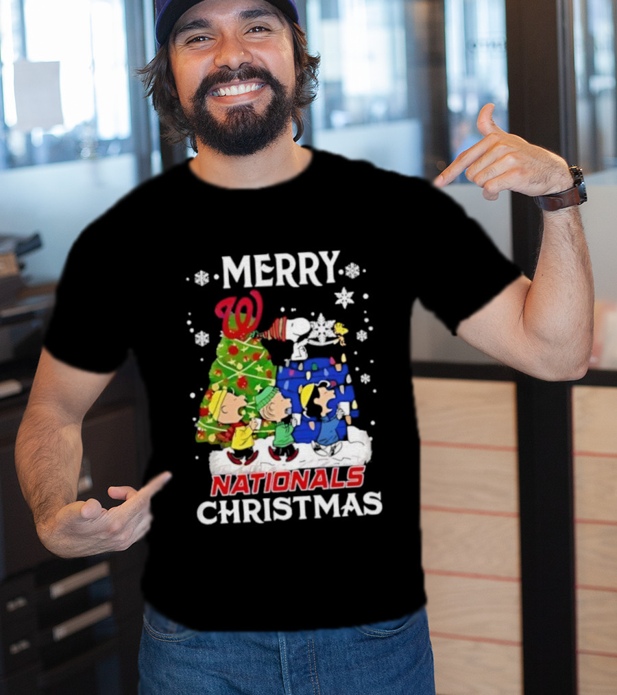 Merry Washington Nationals Christmas Snoopy And Friends T-Shirt