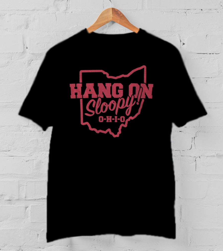 Ohio Hang On Sloopy Ohio State Buckeyes Football Outline Map T-Shirt