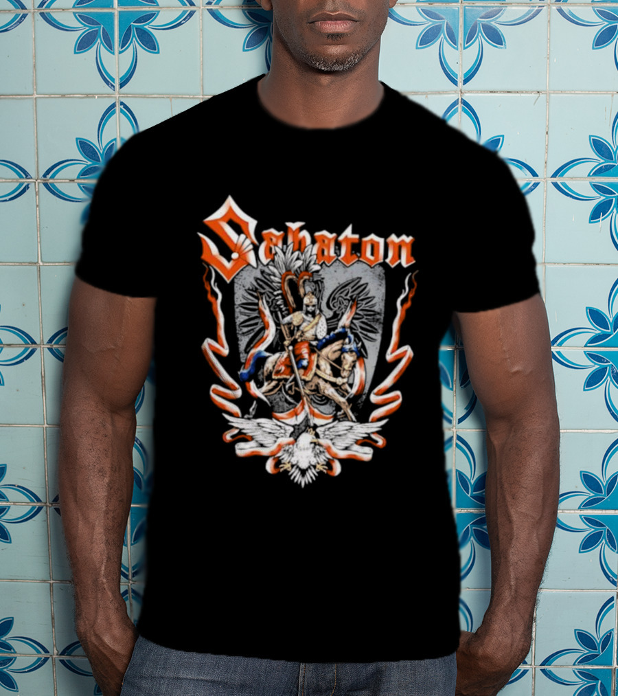 Sabaton Winged Hussars Vintage Style Crest Emblem T-Shirt