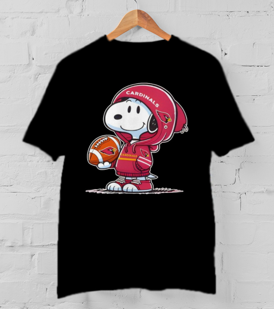 Snoopy Arizona Cardinals Football And Ball T-Shirt