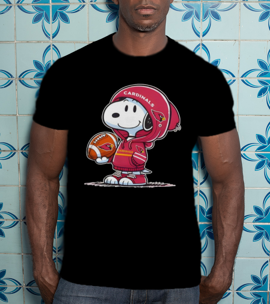 Snoopy Arizona Cardinals Football And Ball T-Shirt