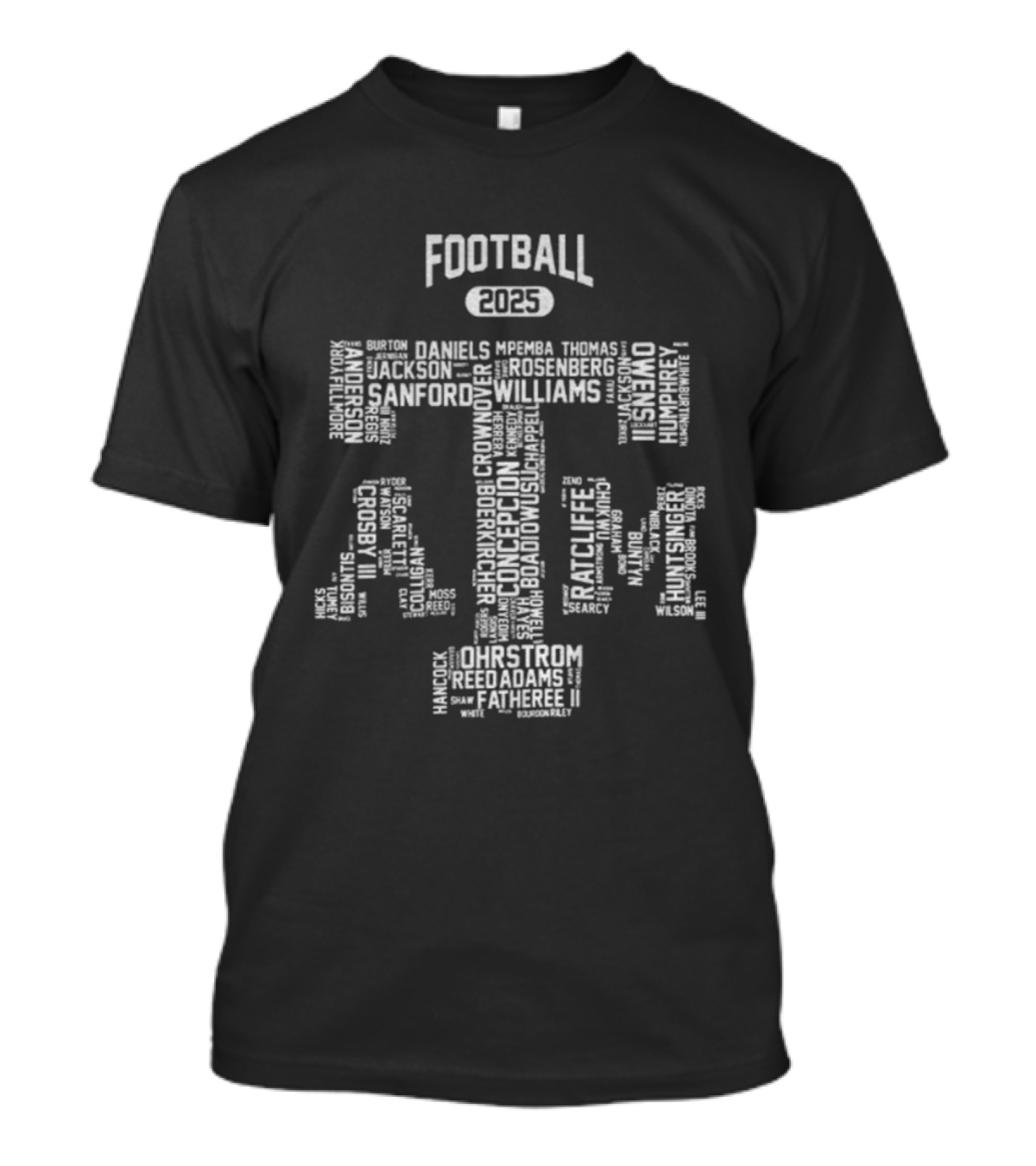 Texas A&M Aggies Football 2025 All Name Roster T-Shirt