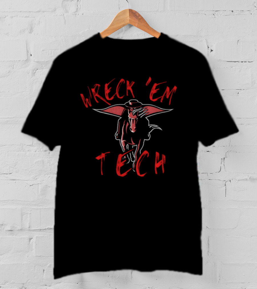 Wreck 'em Tech Texas Tech Red Raiders Football Masked Rider T-Shirt