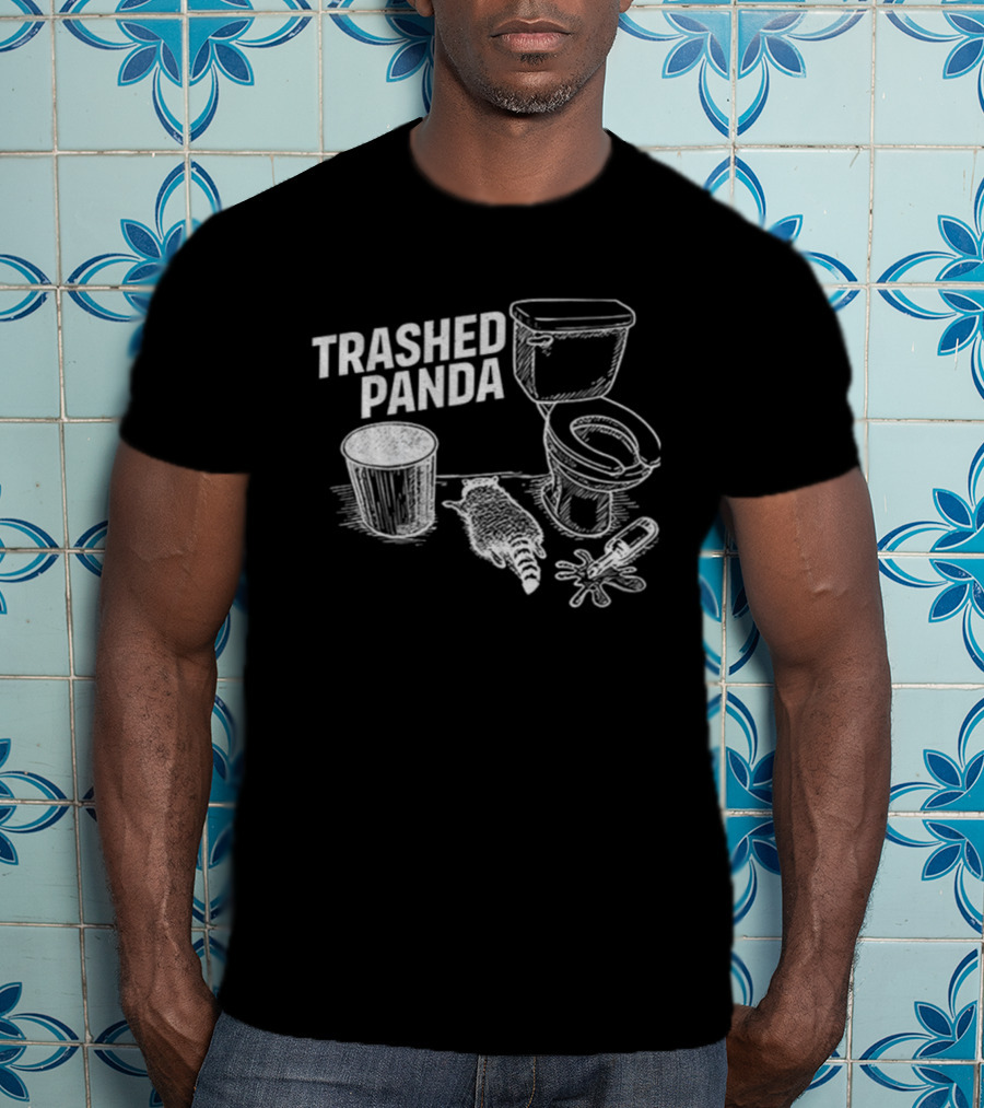 Trashed Panda Funny Raccoon Meme Toilet Humor T-Shirt