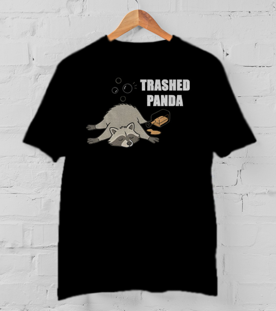 Trashed Panda Raccoon True Story Virginia Liquor Adventure T-Shirt