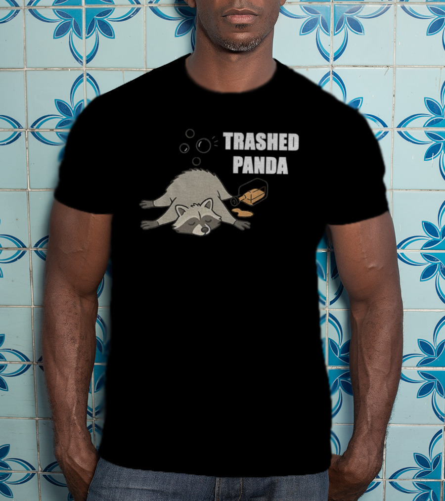 Trashed Panda Raccoon True Story Virginia Liquor Adventure T-Shirt