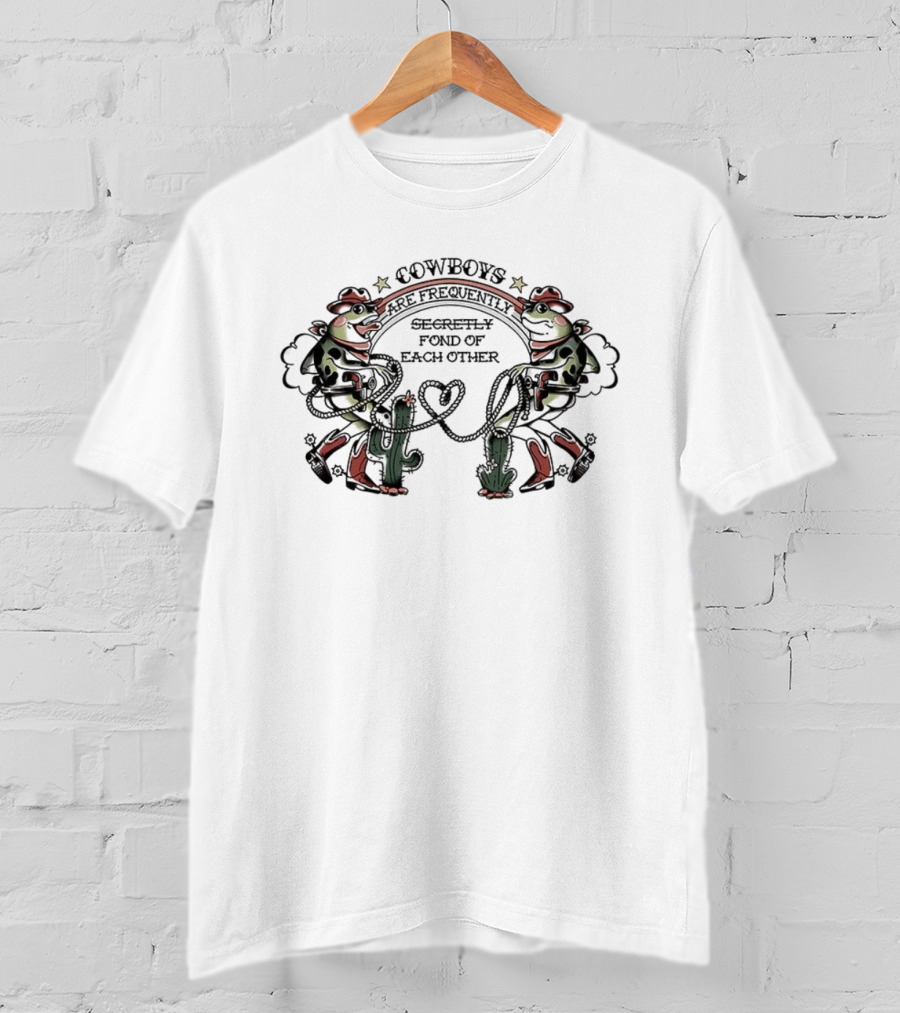 Cowboys Are Secretly Fond Of Each Other Frog Cactus Rodeo T-Shirt