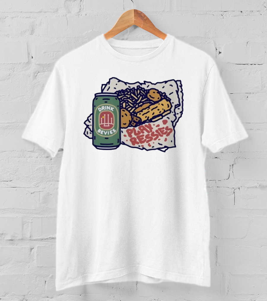 Drink Bevies Play Ressies Fast Food Can And Fries Illustration T-Shirt