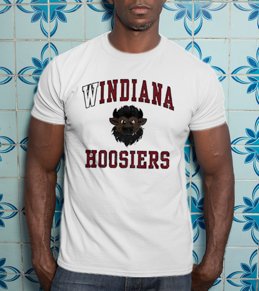 Indiana Hoosiers Vintage Buffalo Head Curved Style T-Shirt