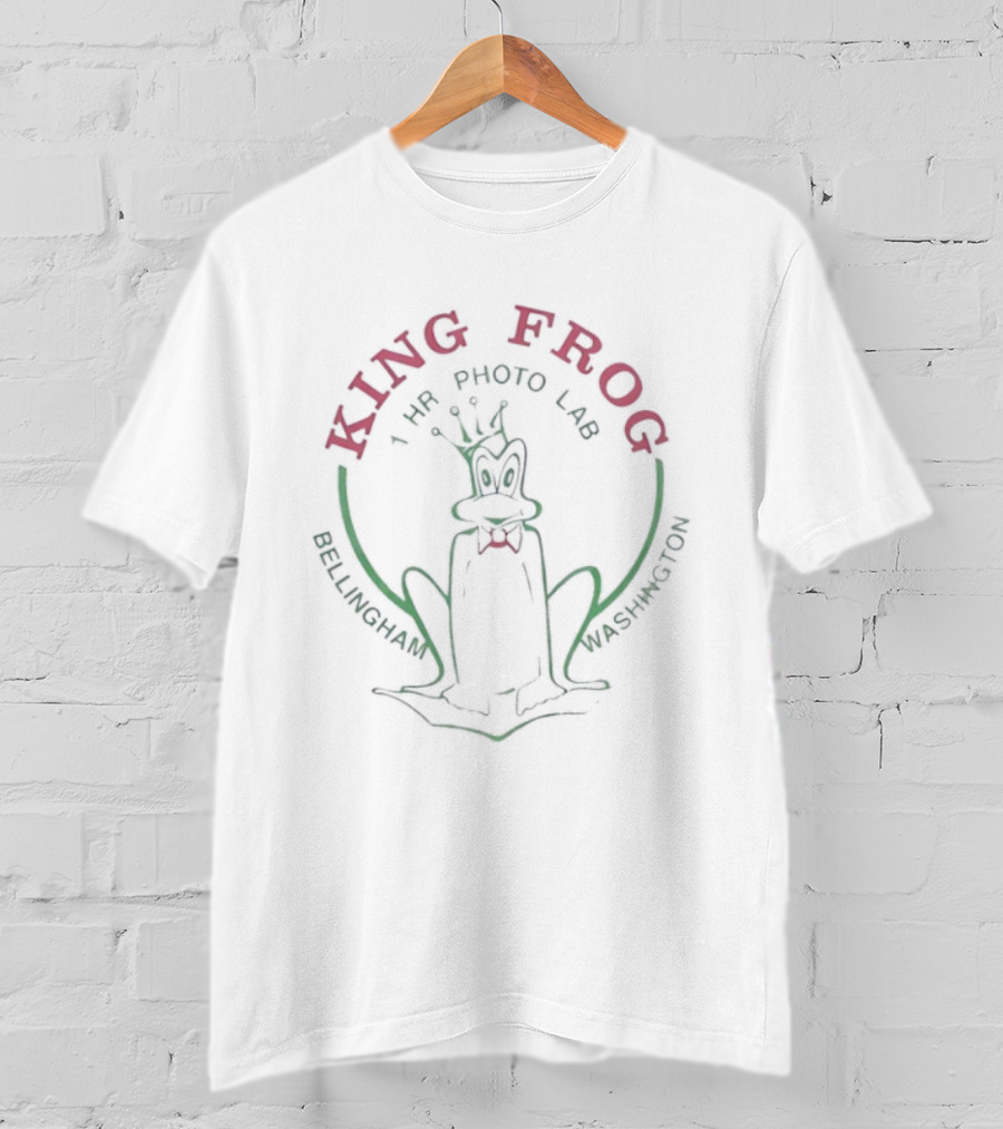 King Frog 1 Hour Photo Lab Bellingham Washington Frog Wearing Crown T-Shirt