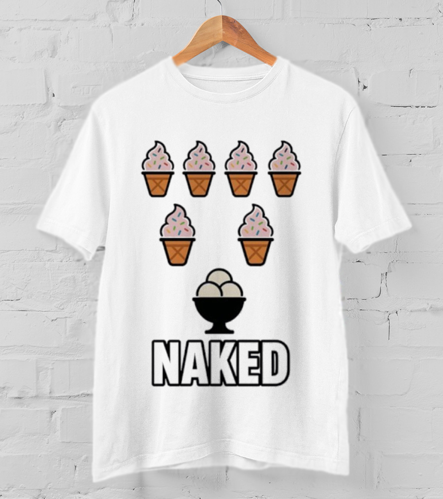 Naked Ice Cream Cones Sprinkles Bowl T-Shirt