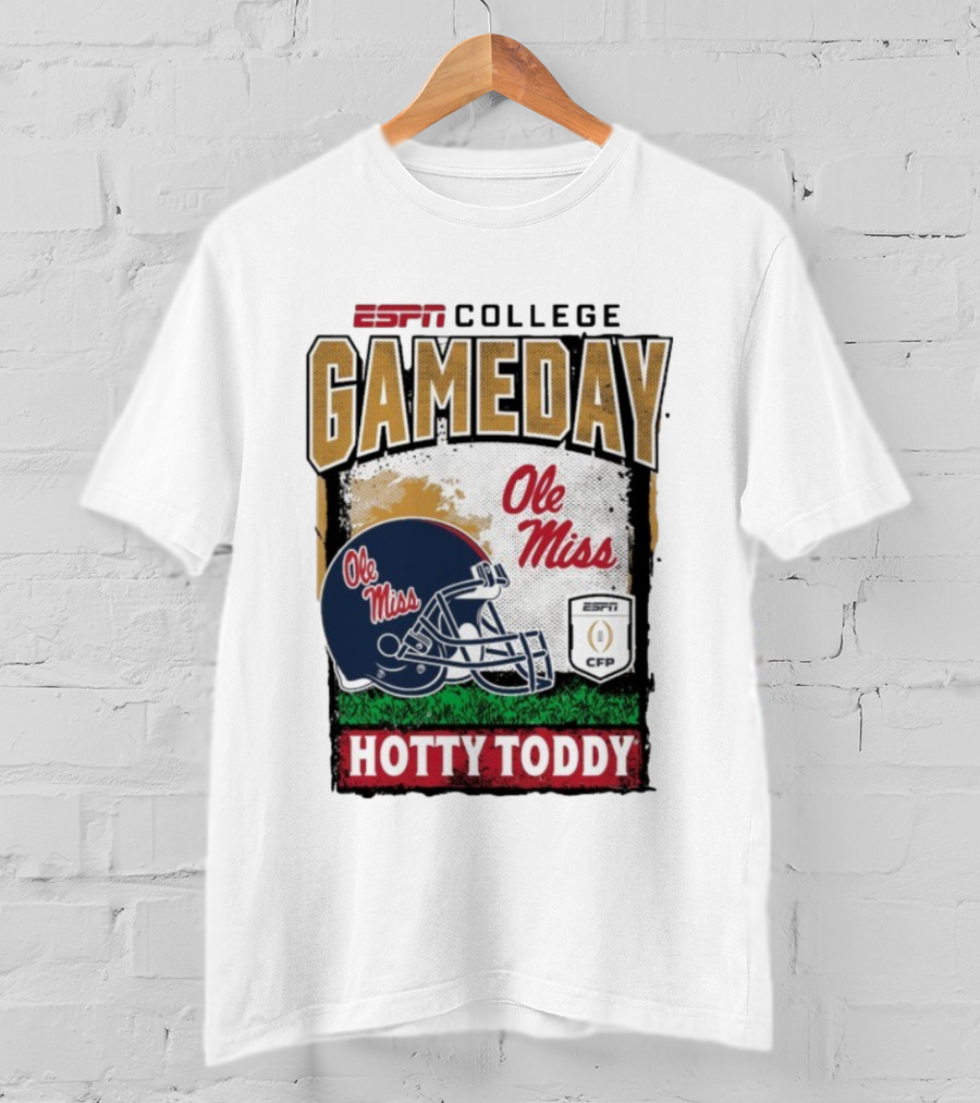 ESPN College Football Gameday Ole Miss Helmet Hotty Toddy CFP T-Shirt