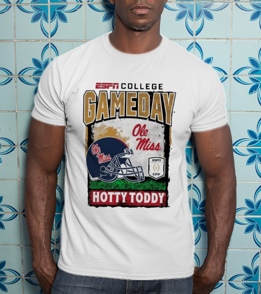ESPN College Football Gameday Ole Miss Helmet Hotty Toddy CFP T-Shirt