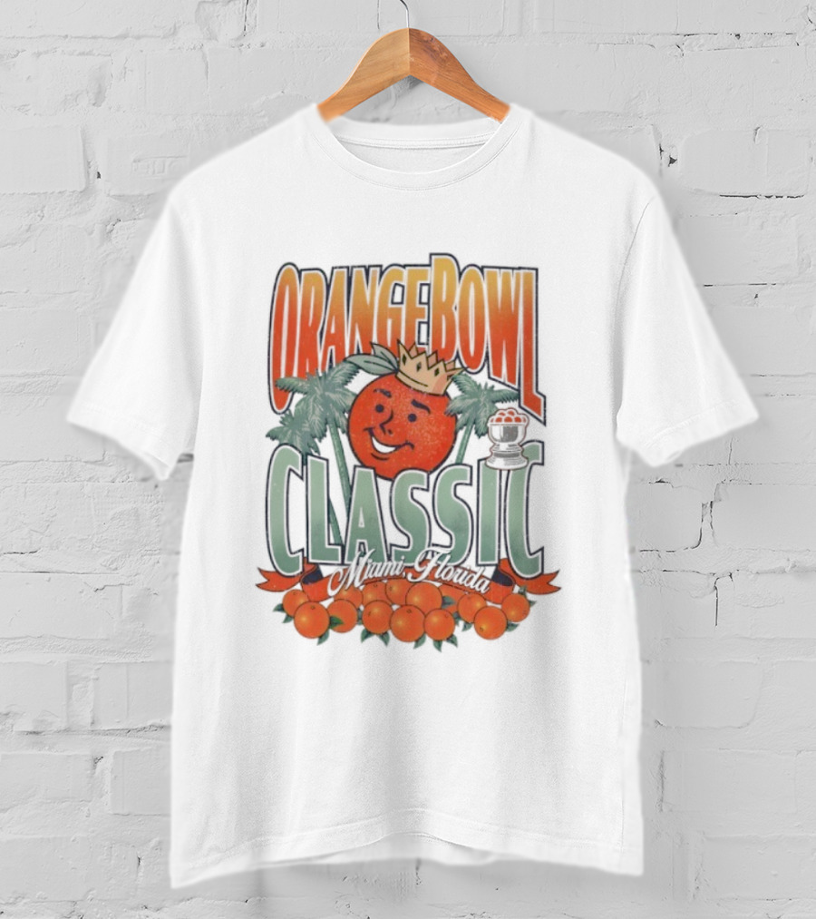 Orange Bowl Classic Miami Crowned Orange Palm Trees Vintage T-Shirt