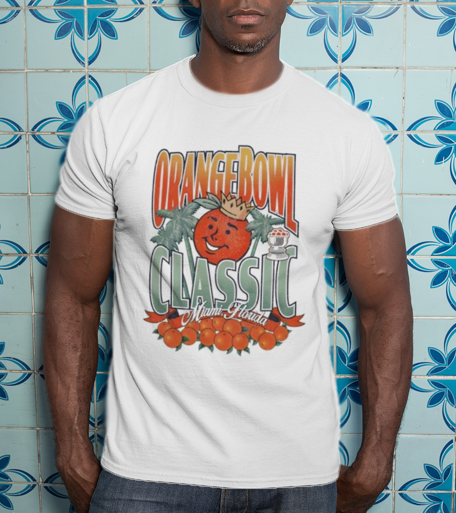 Orange Bowl Classic Miami Crowned Orange Palm Trees Vintage T-Shirt