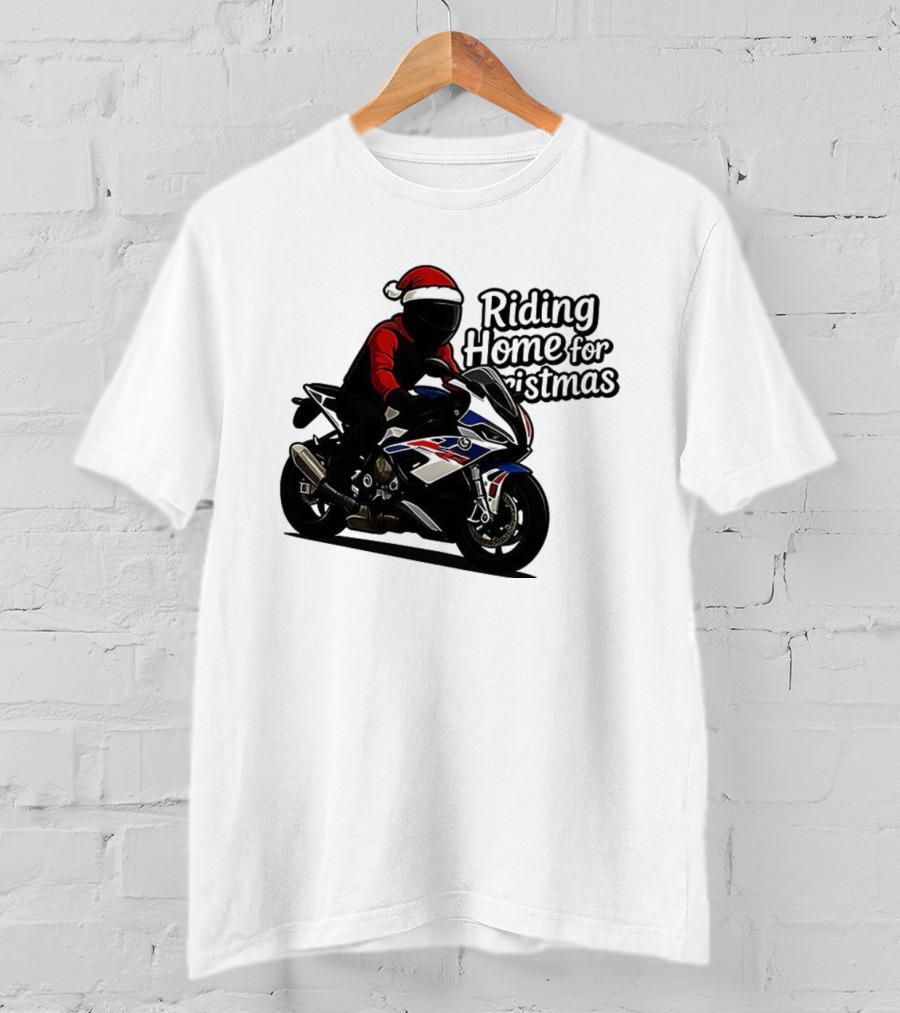 Riding Home For Christmas BMW S1000RR Big Motorbikes T-Shirt
