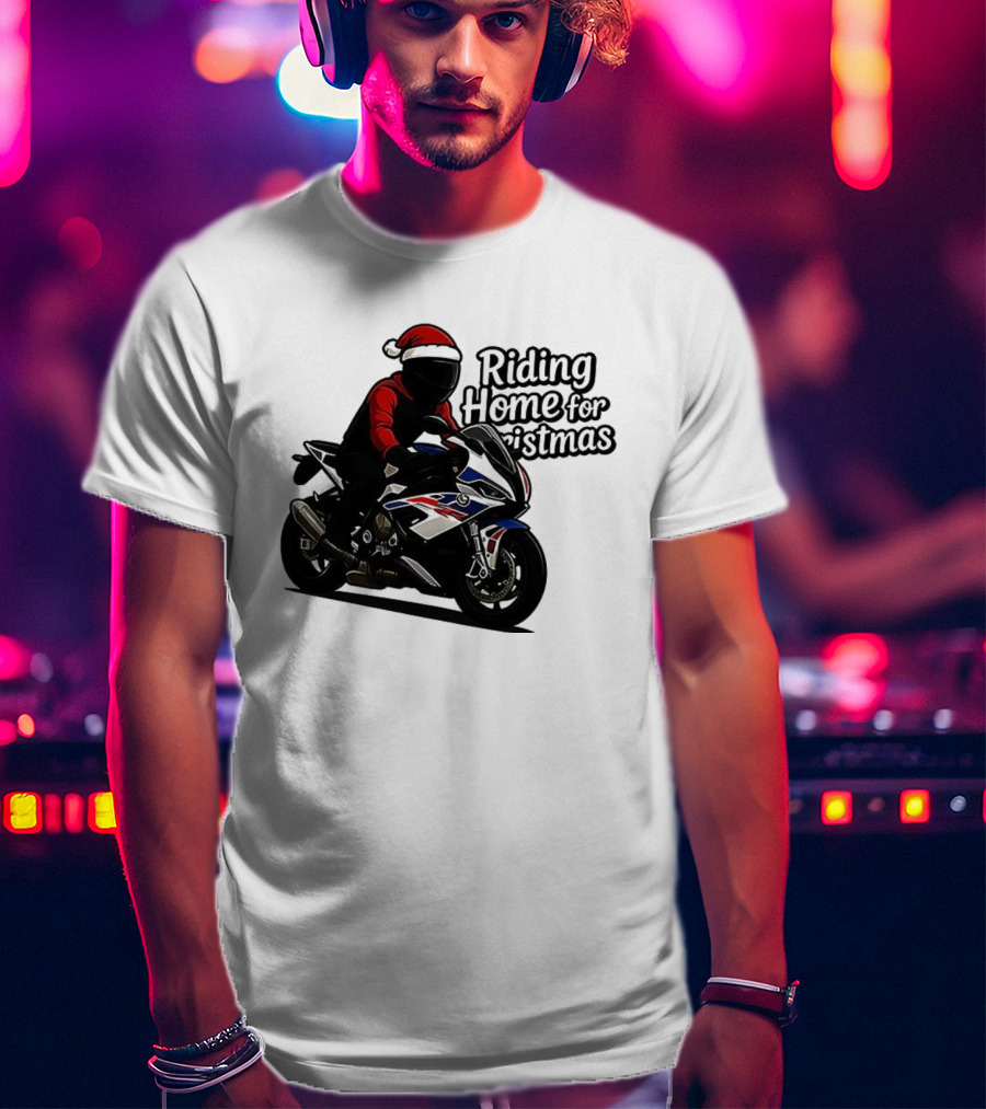 Riding Home For Christmas BMW S1000RR Big Motorbikes T-Shirt