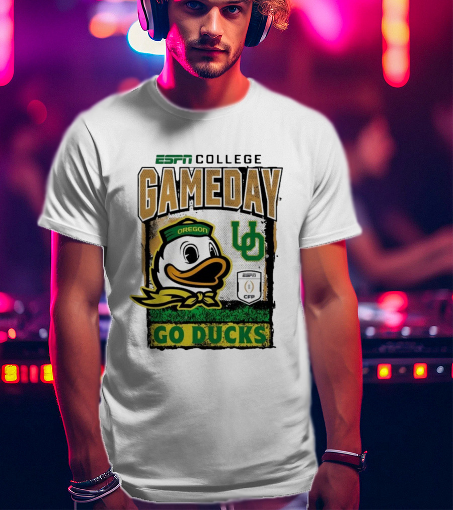 ESPN College Gameday Oregon Ducks UO CFP Go Ducks Mascot T-Shirt