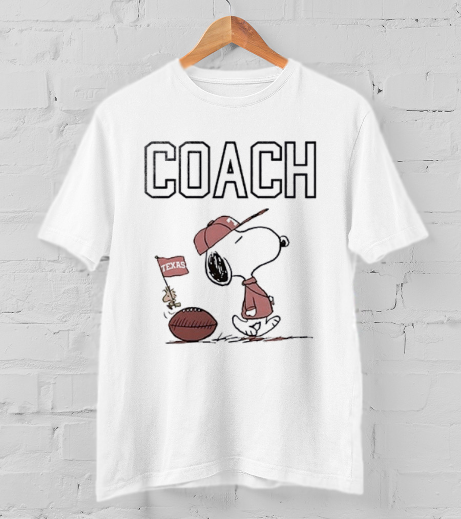Snoopy Coach Peanuts Woodstock Football Texas Longhorns T-Shirt