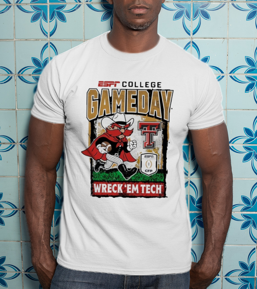 Texas Tech Red Raiders ESPNU College Gameday Wreck 'Em Tech Mascot CFP 2025-2026 T-Shirt