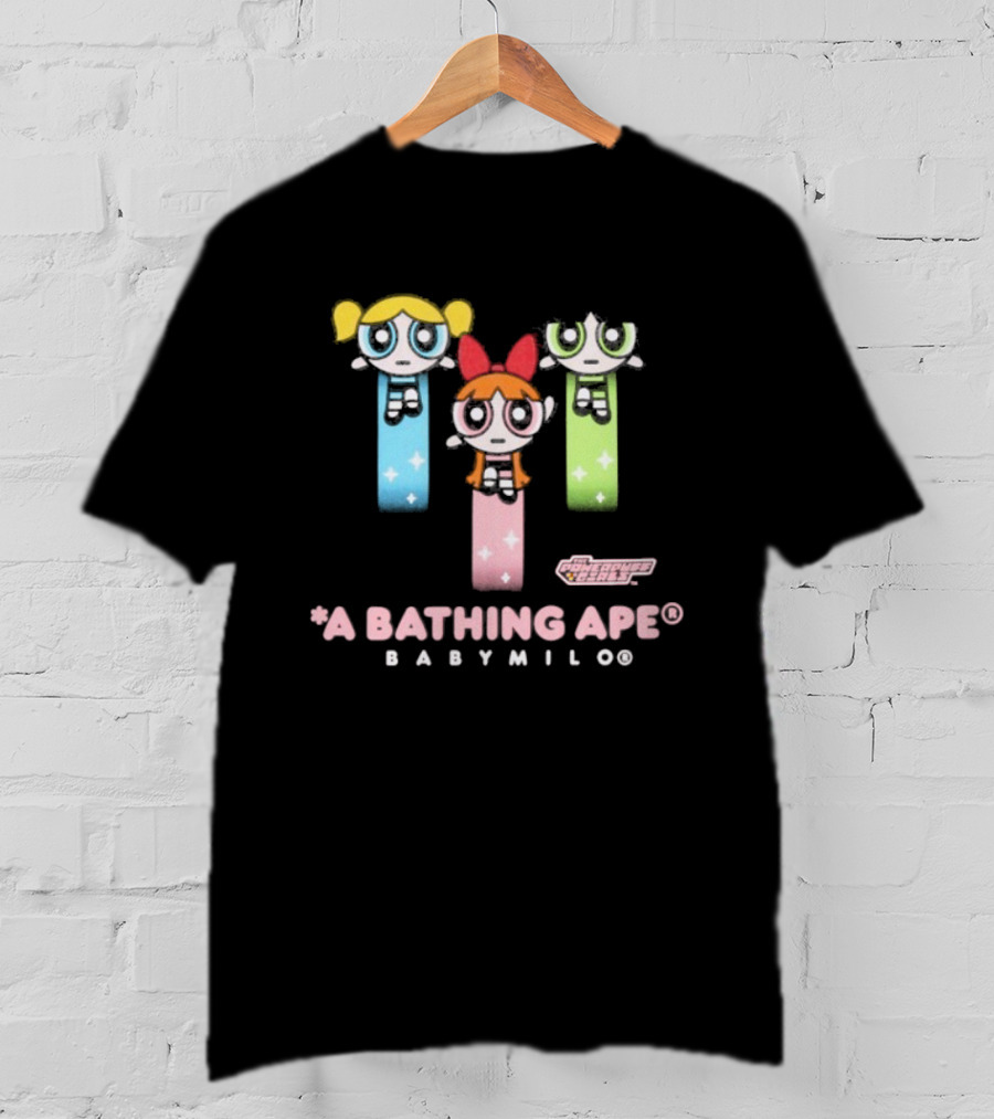 A Bathing Ape Baby Milo X Powerpuff Girls Collaboration Bling Stars T-Shirt