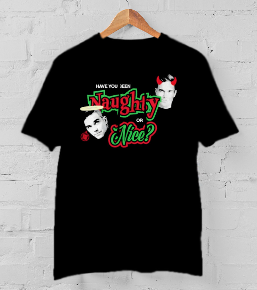 Naughty Or Nice Devil Angel Contrast Faces T-Shirt