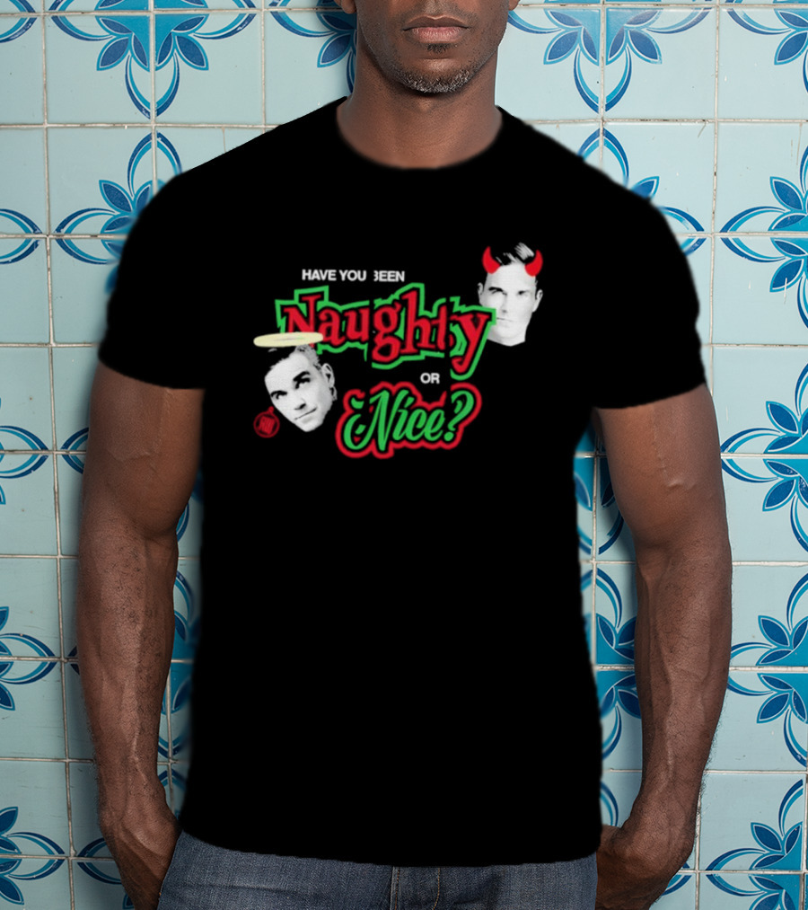 Naughty Or Nice Devil Angel Contrast Faces T-Shirt