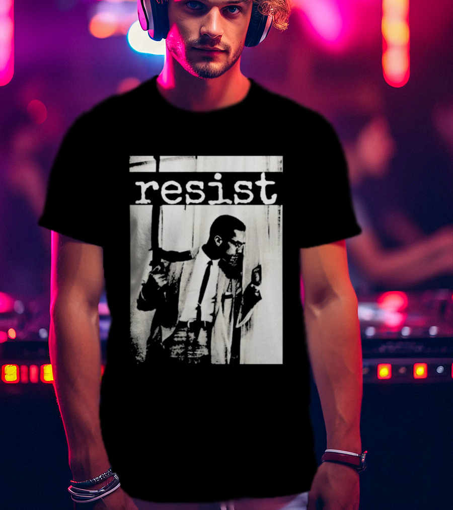 Malcolm X Resist Powerful Message Imagery T-Shirt