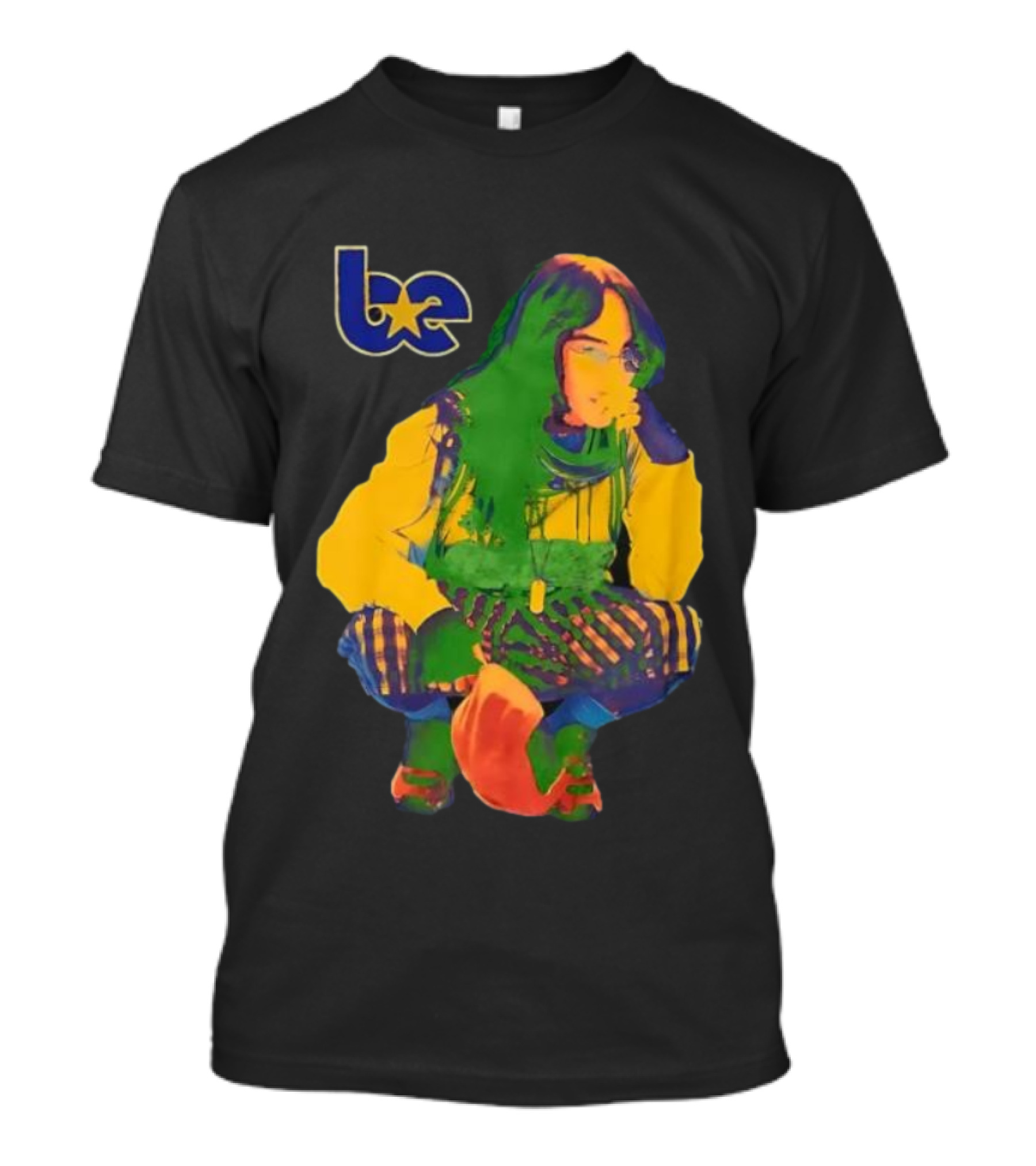 Billie Eilish BE Star Color Pop Crouching Pose T-Shirt
