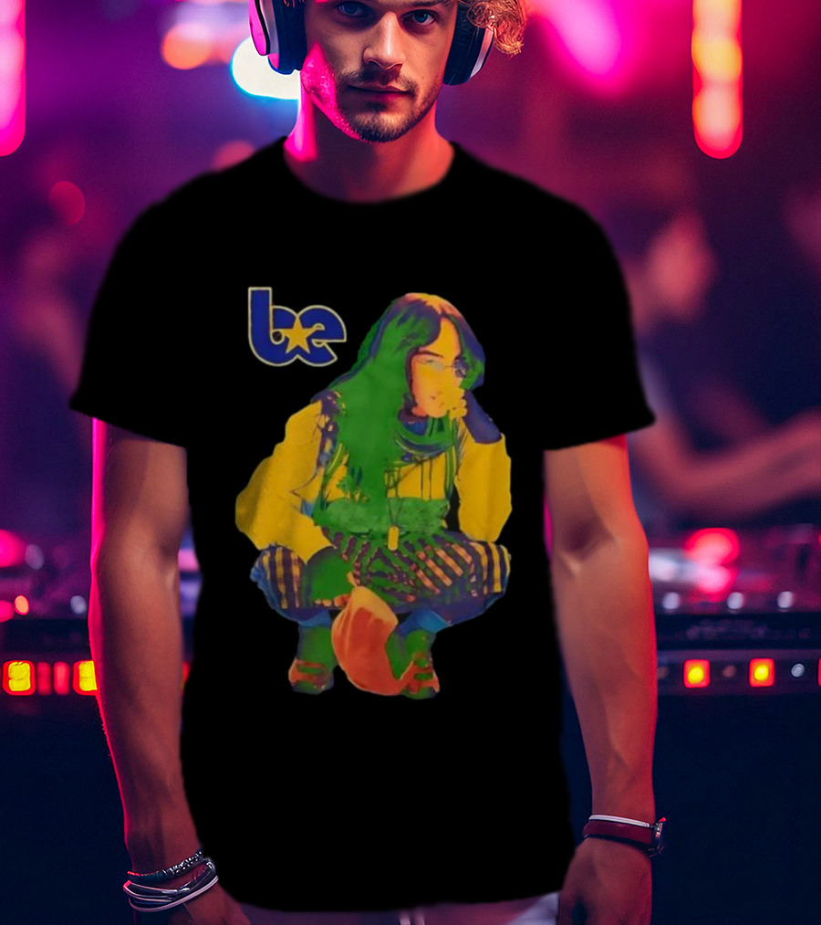 Billie Eilish BE Star Color Pop Crouching Pose T-Shirt