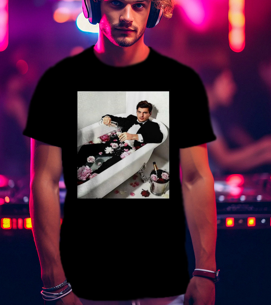 Max Verstappen Oracle Red Bull F1 Elegant Tuxedo Bathtub Roses T-Shirt