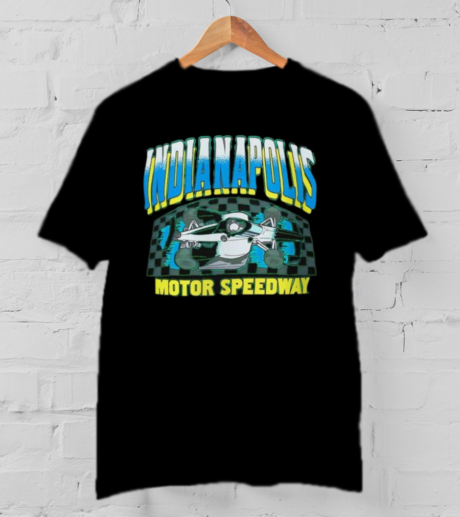 Indianapolis Motor Speedway Racing Car Checkered Flag Motorsports T-Shirt