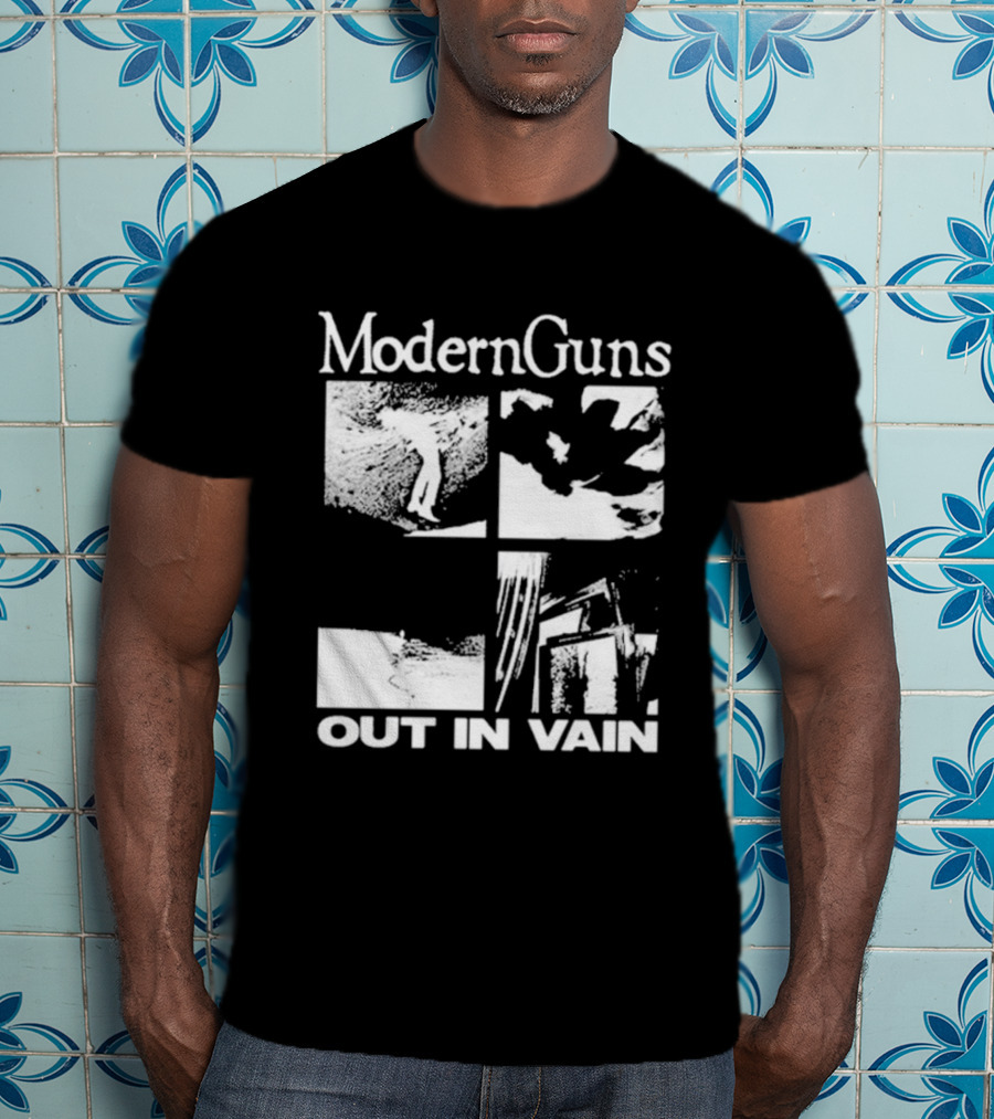 Modern Guns Out In Vain Four-Panel Abstract Imagery T-Shirt
