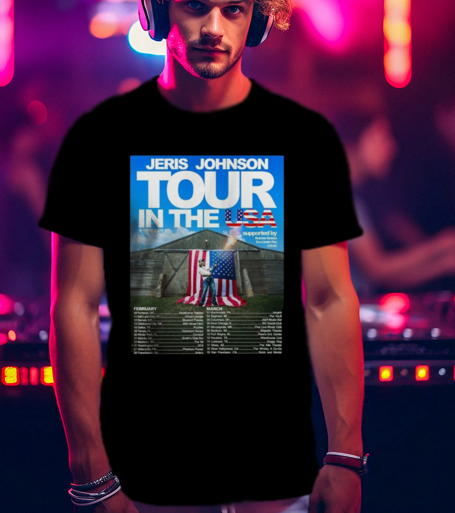 Jeris Johnson Tour In The USA February March 2026 Fireshow Supported By Butcher Babies Bun Under Fire Lylvc T-Shirt