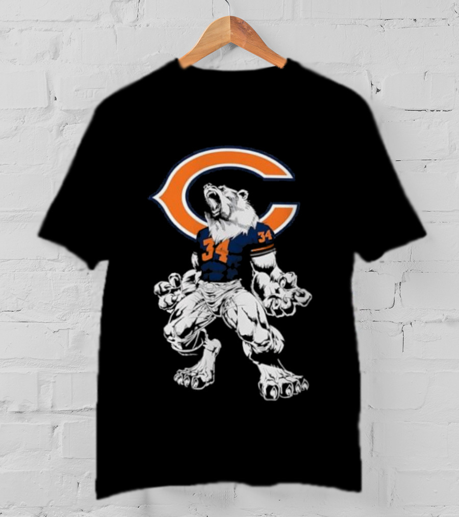 Chicago Bears Mascot Iconic Scream 34 Fan Favorite Football Team Apparel T-Shirt