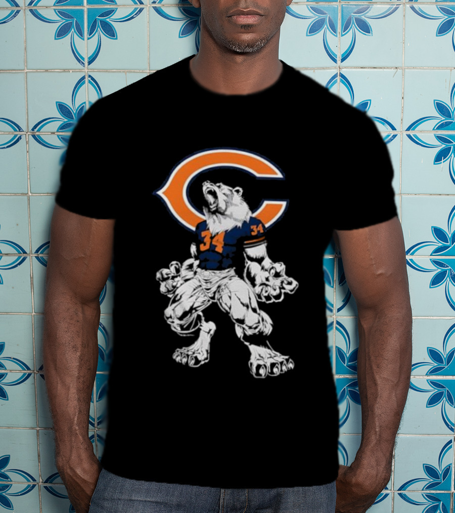 Chicago Bears Mascot Iconic Scream 34 Fan Favorite Football Team Apparel T-Shirt