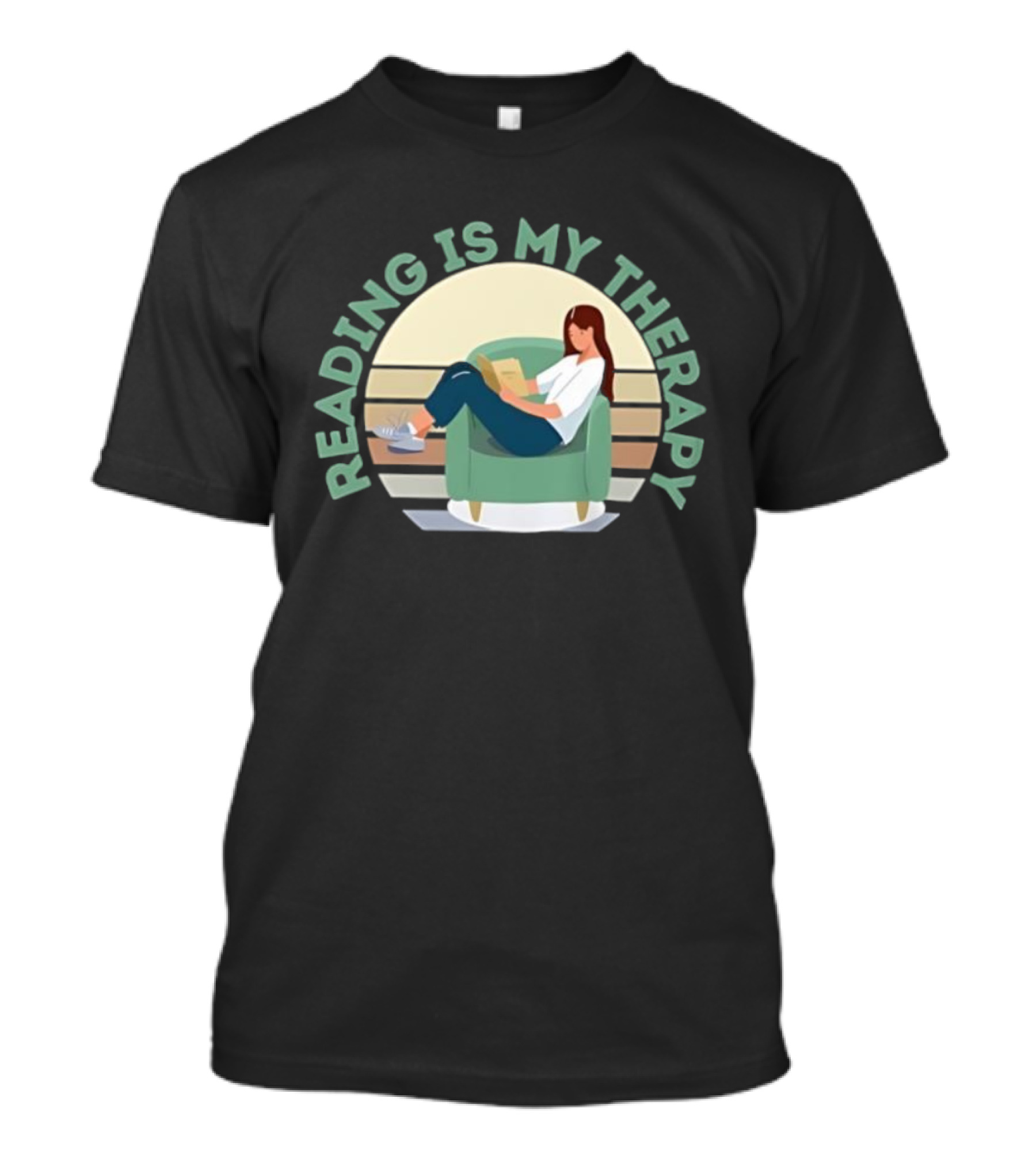 Reading Is My Therapy Relaxing Girl With Book T-Shirt