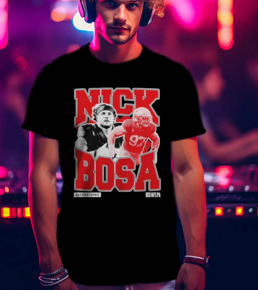 Nick Bosa Dreamathon NFLPA 97 Football Player Portrait T-Shirt
