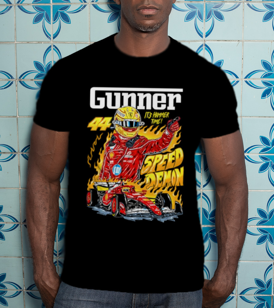 Gunner 44 Speed Demon Lewis Hamilton It's Hammer Time Racing Legend T-Shirt